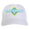 Cappellino bianco ricamato rombo Arzignano con tricolore - sportivo ultras, in poliestere