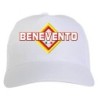 Cappellino bianco ricamato rombo Benevento con tricolore - sportivo ultras, in poliestere