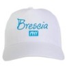 Cappellino bianco ricamato rombo Brescia con tricolore - sportivo ultras, in poliestere