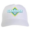 Cappellino bianco ricamato rombo Carrara con tricolore - sportivo ultras, in poliestere