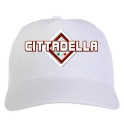 Cappellino bianco ricamato rombo Cittadella con tricolore - sportivo ultras, in poliestere