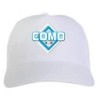 Cappellino bianco ricamato rombo Como con tricolore - sportivo ultras, in poliestere