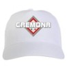 Cappellino bianco ricamato rombo Cremona con tricolore - sportivo ultras, in poliestere