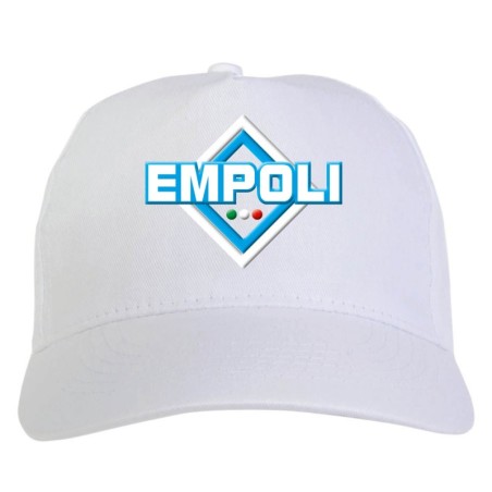 Cappellino bianco ricamato rombo Empoli con tricolore - sportivo ultras, in poliestere