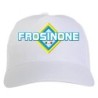 Cappellino bianco ricamato rombo Frosinone con tricolore - sportivo ultras, in poliestere