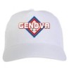 Cappellino bianco ricamato rombo Genova rossoblù con tricolore - sportivo ultras, in poliestere