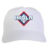 Cappellino bianco ricamato rombo Imola con tricolore - sportivo ultras, in poliestere