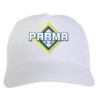 Cappellino bianco ricamato rombo Parma con tricolore - sportivo ultras, in poliestere