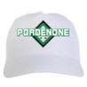 Cappellino bianco ricamato rombo Pordenone con tricolore - sportivo ultras, in poliestere