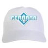 Cappellino bianco ricamato rombo Ferrara con tricolore - sportivo ultras, in poliestere