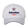 Cappellino ricamato Columbus Ohio stella USA America15, poliestere 5 pannelli inserto blu su becca