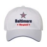 Cappellino ricamato Baltimore Maryland stella USA America26, poliestere 5 pannelli inserto blu su becca