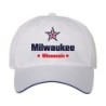 Cappellino ricamato Milwaukee Wisconsin stella USA America31, poliestere 5 pannelli inserto blu su becca