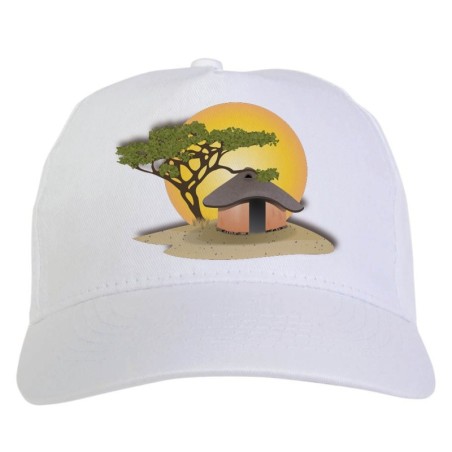 Cappellino bianco casa nella savana africa stampato sublimazione sportivo ultras 38 baseball