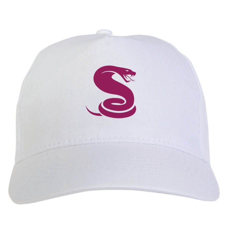 Cappellino bianco cobra serpente viola stampato sublimazione sportivo ultras 68 baseball