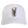 Cappellino bianco corna disegno astratto stampato sublimazione sportivo ultras 32 baseball