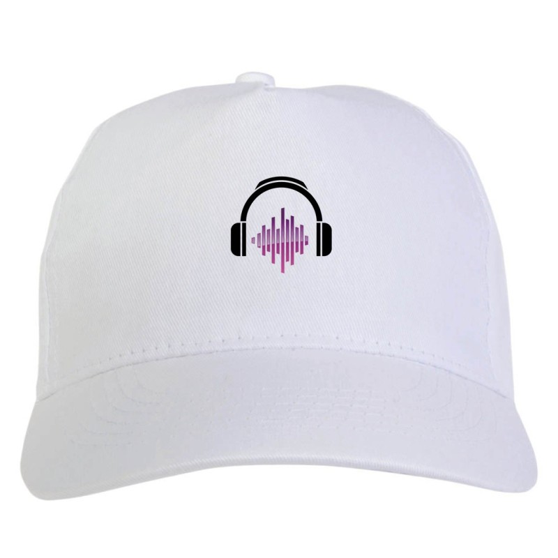 Cappellino bianco cuffie deejay stampato sublimazione sportivo ultras 26 baseball