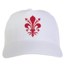 Cappellino bianco Giglio Firenze stampato sublimazione sportivo ultras 34 baseball