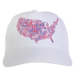 Cappellino bianco mappa USA...