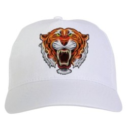 Cappellino bianco tigre neon stampato sublimazione sportivo ultras 60 baseball