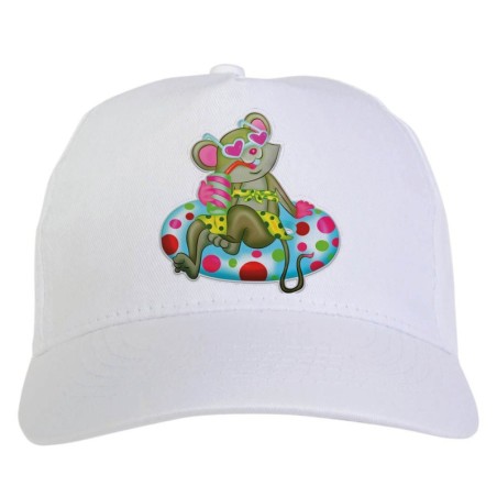 Cappellino bianco topolino relax al mare stampato sublimazione sportivo ultras 58 baseball