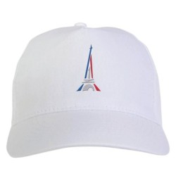 Cappellino bianco Torre Eiffel Parigi stampato sublimazione sportivo ultras 45 baseball