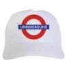 Cappellino bianco Underground metropolitana Londra stampato sublimazione sportivo ultras 62 baseball