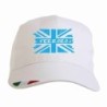 Cappellino Ferrara biancoazzurro bandiera grunge con tricolore Italia baseball