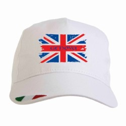 Cappellino Genova rossoblù bandiera grunge con tricolore Italia baseball