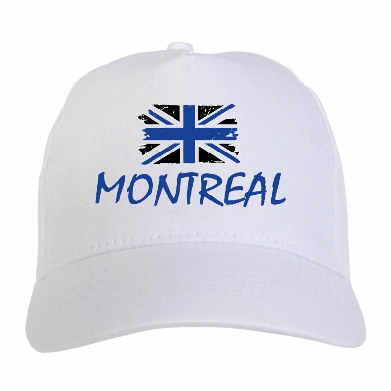 Cappellino ricamato Montreal bandiera nerazzurra Canada 5 pannelli baseball sportivo ultras