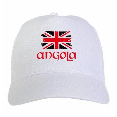 Cappellino ricamato tifosi Angola bandiera rossonera grunge 5 pannelli baseball sportivo ultras