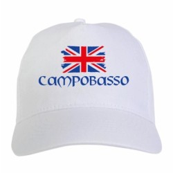 Cappellino ricamato tifosi Campobasso bandiera rossoblù grunge 5 pannelli baseball sportivo ultras