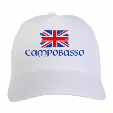 Cappellino ricamato tifosi Campobasso bandiera rossoblù grunge 5 pannelli baseball sportivo ultras