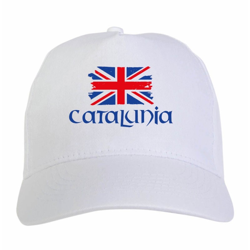 Cappellino ricamato tifosi Catalunia Spagna bandiera rossoblù grunge 5 pannelli baseball sportivo ultras