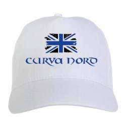 Cappellino ricamato tifosi Curva Nord bandiera neroazzurra grunge 5 pannelli baseball sportivo ultras