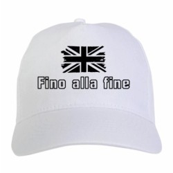 Cappellino ricamato tifosi Fino alla Fine bandiera bianconera grunge 5 pannelli baseball sportivo ultras