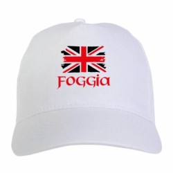 Cappellino ricamato tifosi Foggia bandiera rossonera grunge 5 pannelli baseball sportivo ultras