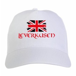 Cappellino ricamato tifosi Leverkusen Germania bandiera rossonera grunge 5 pannelli baseball sportivo ultras