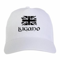 Cappellino ricamato tifosi Lugano Svizzera bandiera bianconera grunge 5 pannelli baseball sportivo ultras