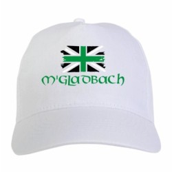 Cappellino ricamato tifosi Mgladbach Germania bandiera neroverde grunge 5 pannelli baseball sportivo ultras