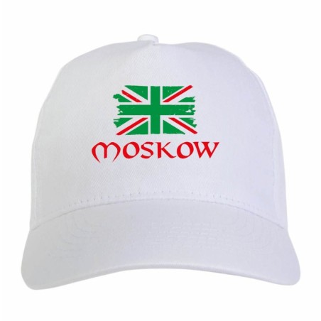 Cappellino ricamato tifosi Moskow Russia bandiera rossoverde grunge 5 pannelli baseball sportivo ultras