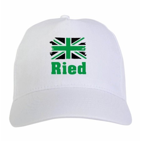 Cappellino ricamato tifosi Ried Austria bandiera neroverde grunge 5 pannelli baseball sportivo ultras