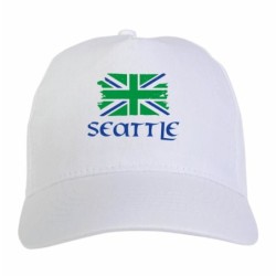 Cappellino ricamato tifosi Seattle USA bandiera verdeblu grunge 5 pannelli baseball sportivo ultras