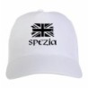 Cappellino ricamato tifosi Spezia bandiera bianconera grunge 5 pannelli baseball sportivo ultras