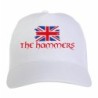 Cappellino ricamato tifosi The Hammers UK bandiera rossoblù grunge 5 pannelli baseball sportivo ultras