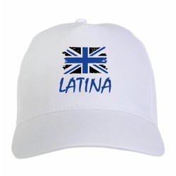 Cappellino stampato Latina bandiera nerazzurra grunge 5 pannelli baseball sportivo ultras