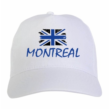 Cappellino stampato Montreal bandiera nerazzurra Canada 5 pannelli baseball sportivo ultras