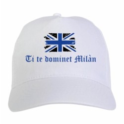 Cappellino stampato Ti te dominet Milan bandiera nerazzurra grunge 5 pannelli baseball sportivo ultras