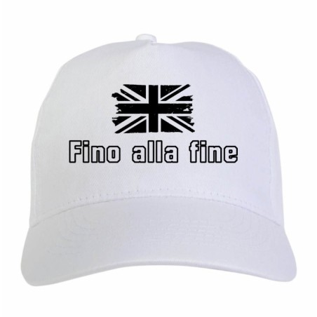 Cappellino stampato tifosi Fino alla Fine bandiera bianconera grunge 5 pannelli baseball sportivo ultras