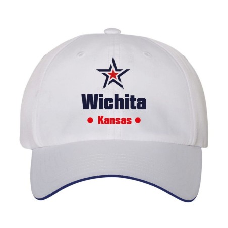 Cappellino ricamato Wichita Kansas stella USA America 5 pannelli baseball sportivo ultras